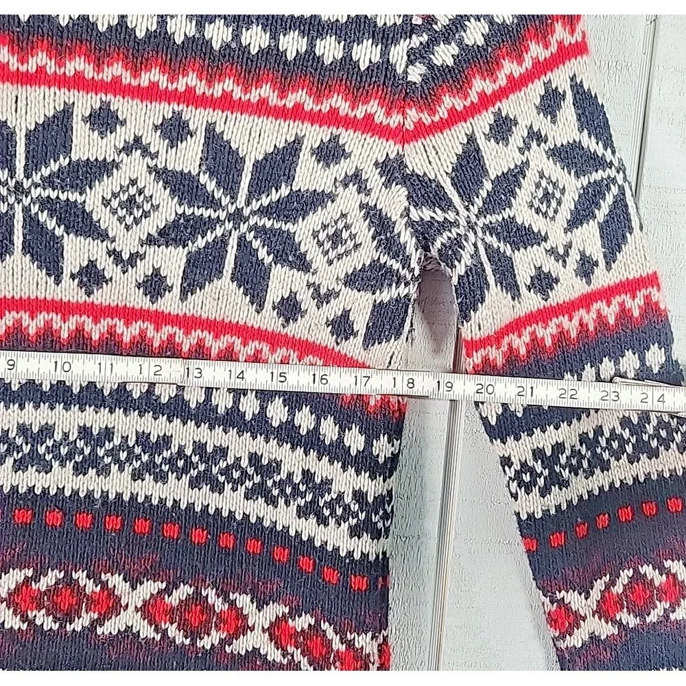 Abercrombie & Fitch Crewneck Dress Sweater Men's Size M Patterned Red White Blue